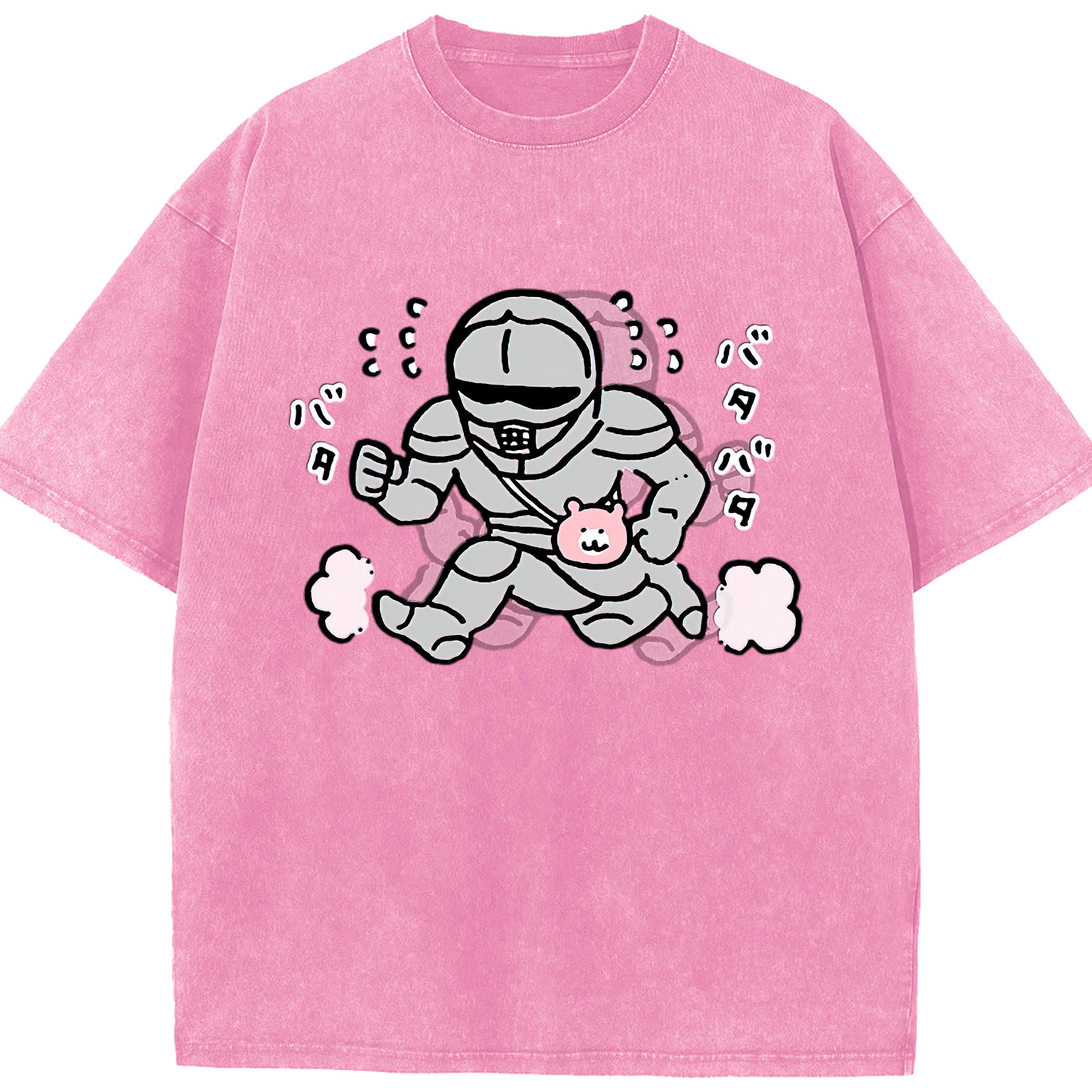 （画像用） ちいかわ 労働の鎧さん Chii-kawa Mr. Armor of Labor 綿100% ヴィンテージ風 半袖Tシャツ（フロントプリント）